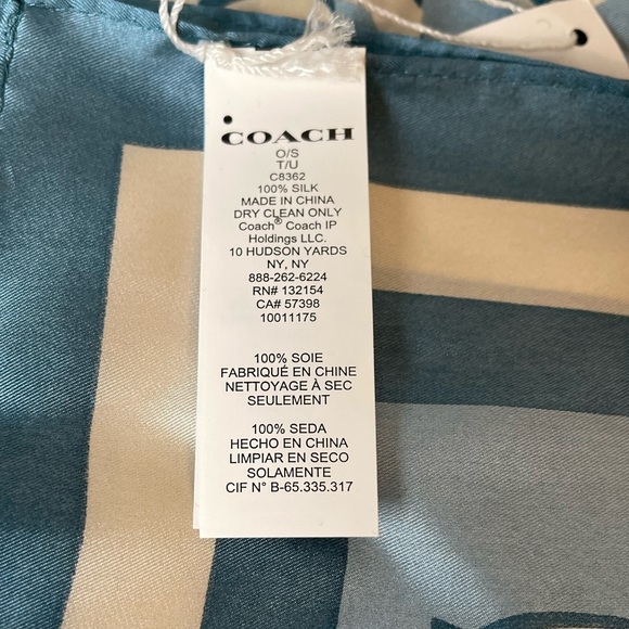 $99 COACH Signature print Silk Square Scarf - Picture 3 of 5